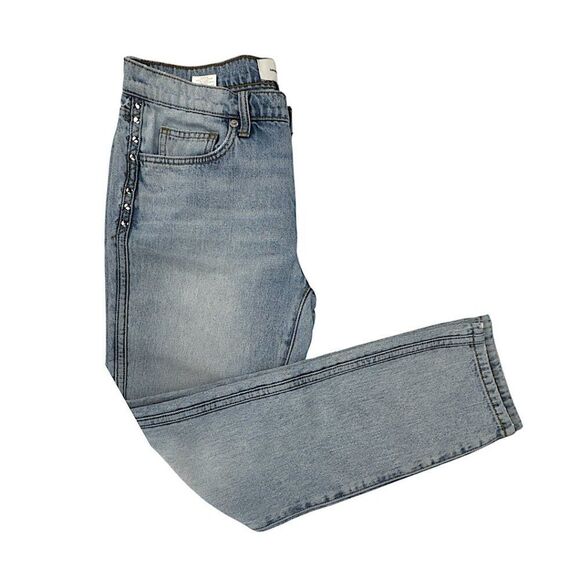 Current/Elliott 'The Zig Zag Fling' Studded Denim Blue Jeans – Size 27 - ($278) - Picture 7 of 8